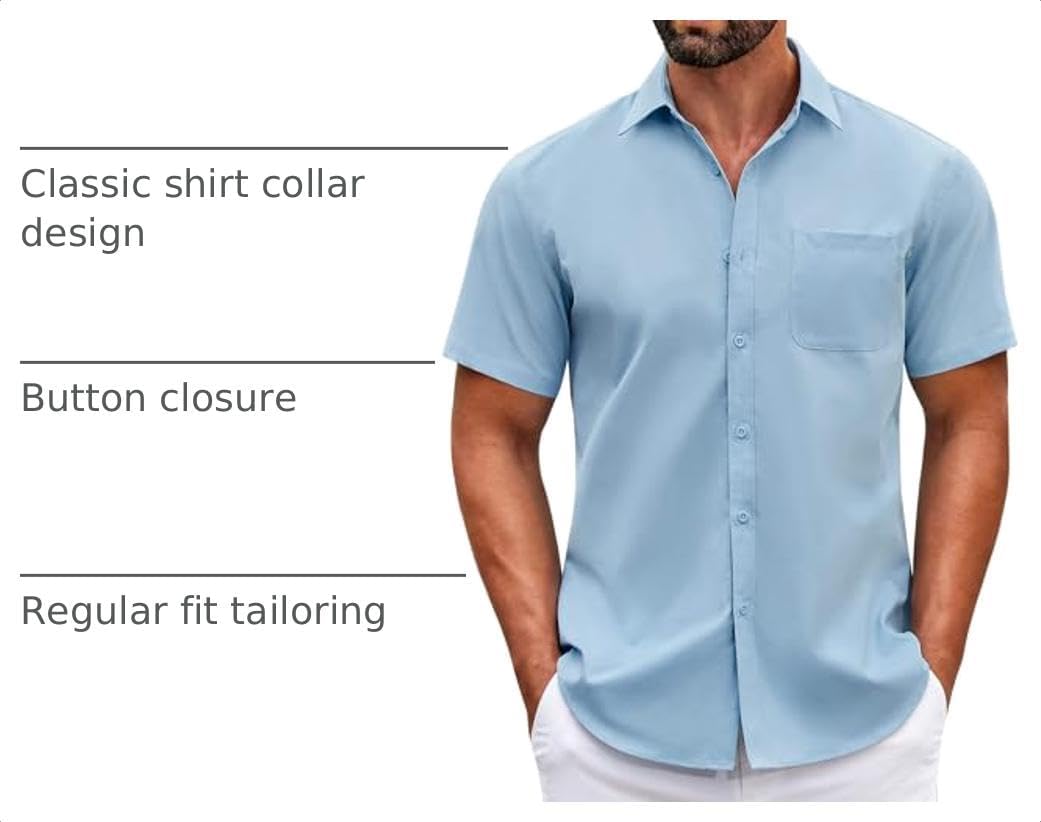 Thumbnail 3 de COOFANDY Men's Short-Sleeve Button-Down Shirt with Pocket