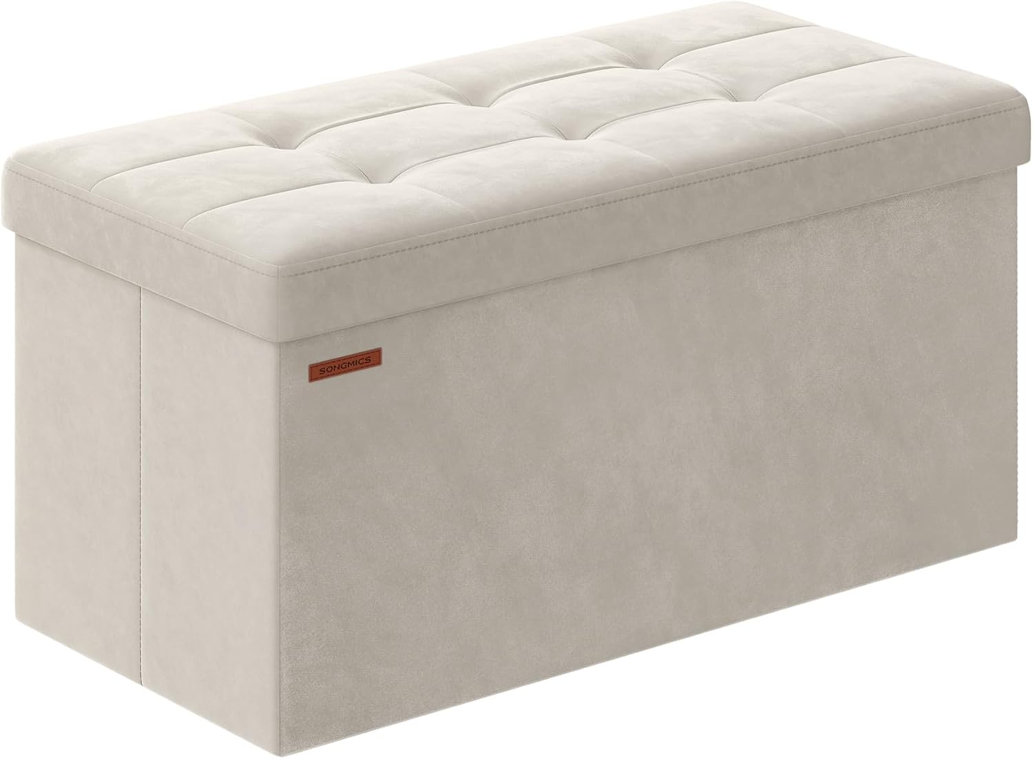 Detalle de SONGMICS LSF247W01 Puff baúl 89 L 300 kg