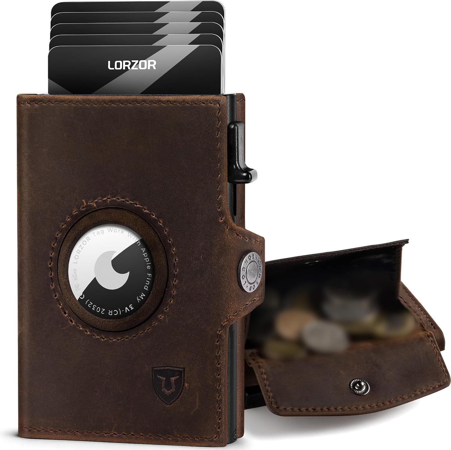 Detalle de LORZOR AirTag Wallet 10+ Münzen 👛