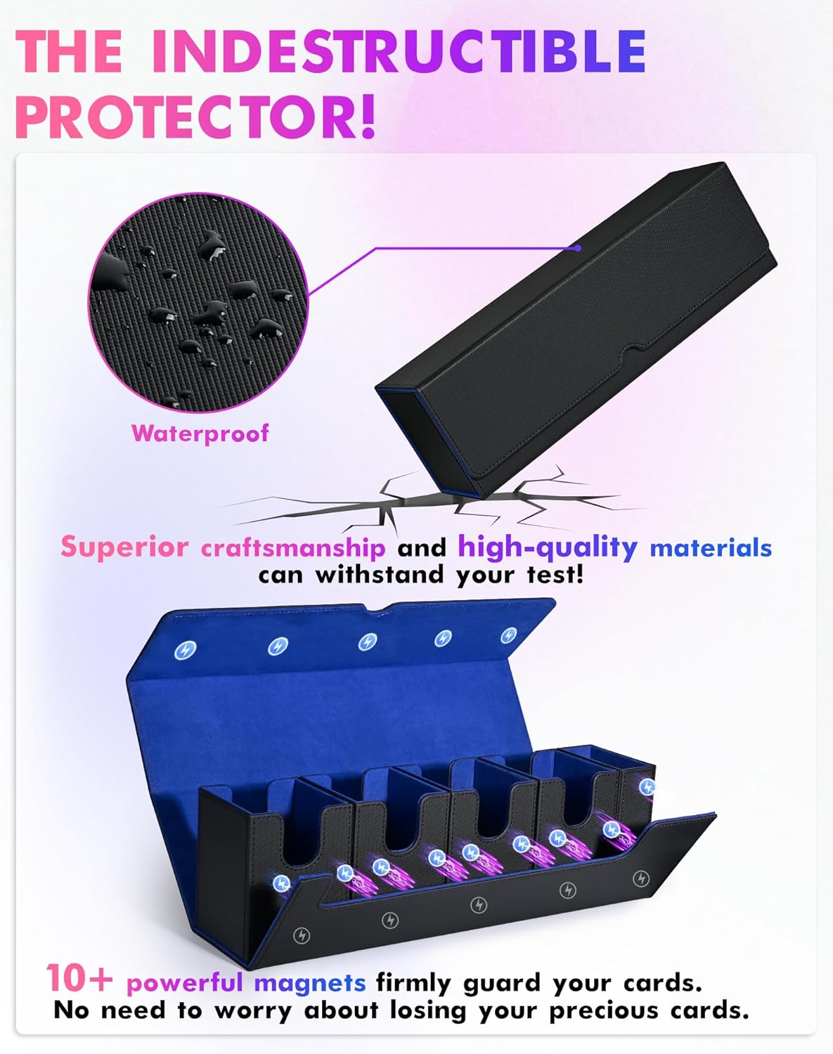 Thumbnail 4 de UAONO Sammelkarten-Box mit Würfelablage für MTG (5-in-1) – Premium-Kartenbox mit Magnetverschluss