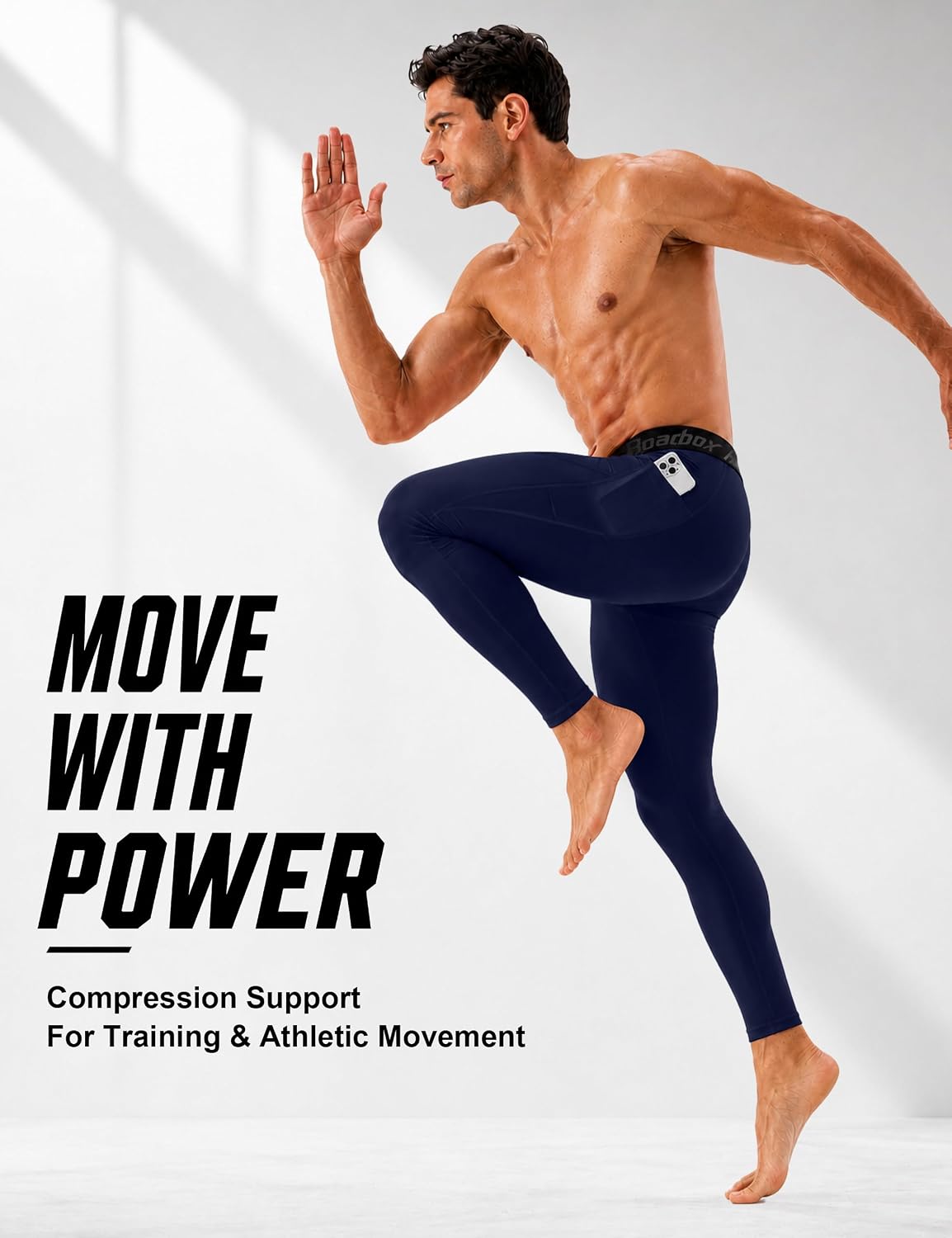 Detalle 2 de Roadbox Men's Compression Pants with Two Side Pockets