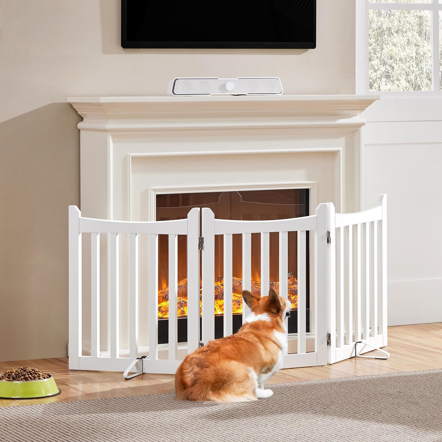 Thumbnail 2 de Yaheetech Wooden 3-Panel Indoor Pet Gate with Freestanding Design
