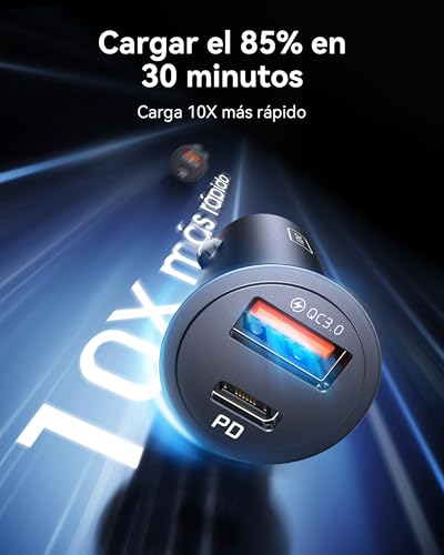 Thumbnail 2 de INIU Cargador de Coche 60W con USB-C 30W + USB-A 30W y Cable 100W (1 m) – Carga Rápida PD/QC3.0