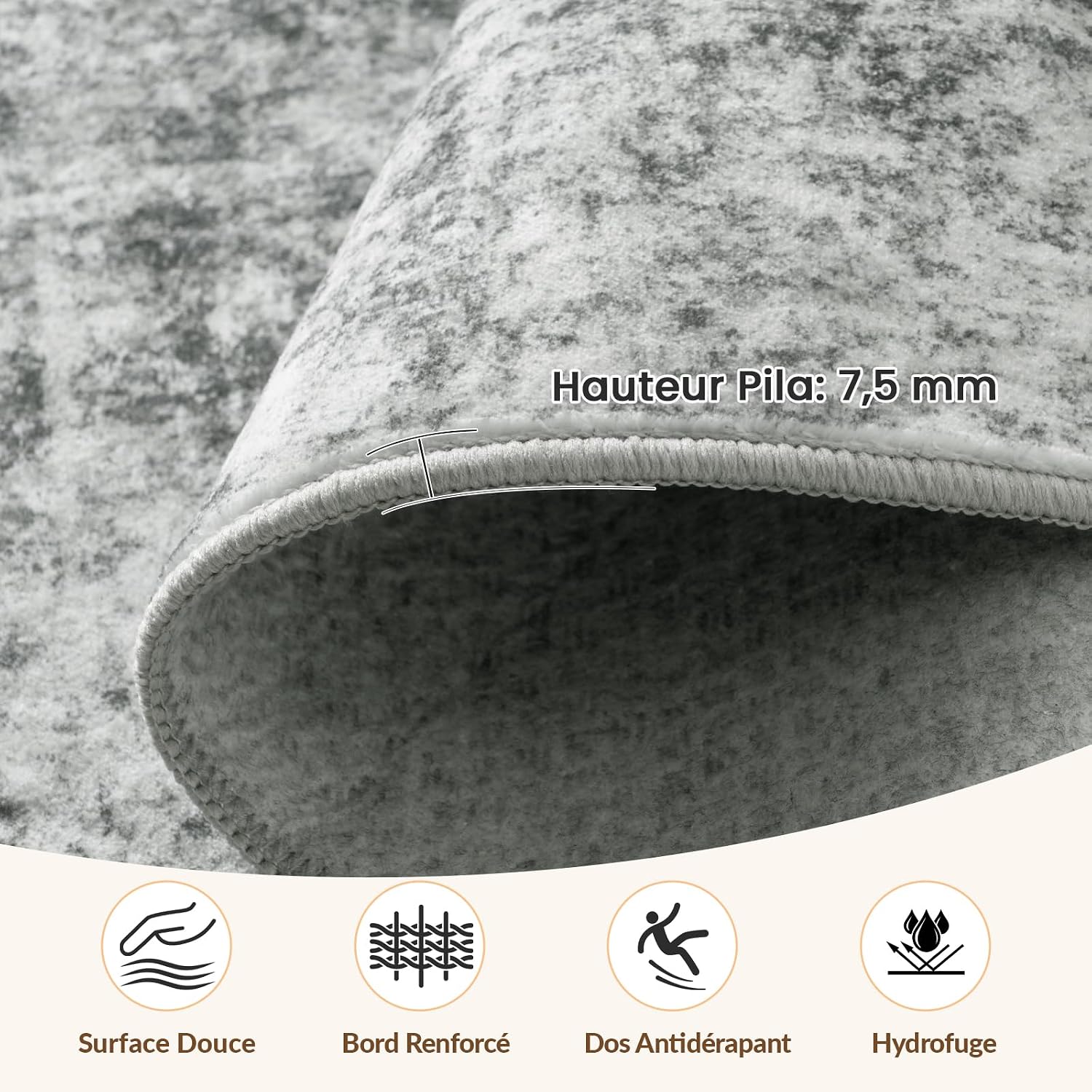 Detalle 2 de INOVADAY Tapis de Salon 150x210 Gris