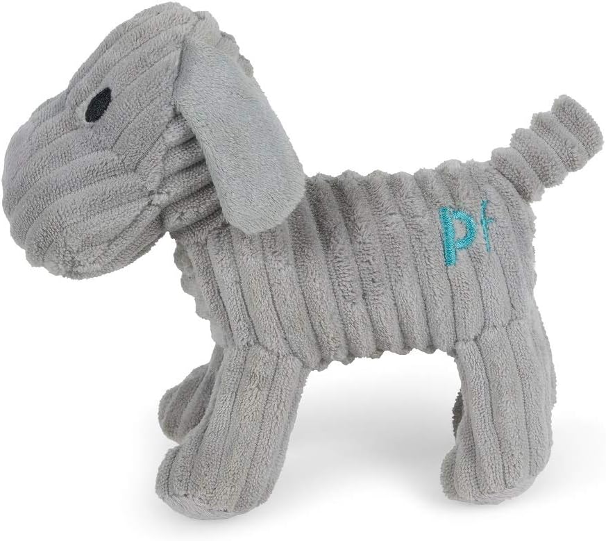 Detalle 2 de Petface Little Petface Freddi pluchen hondenspeeltje met pieper, grijs