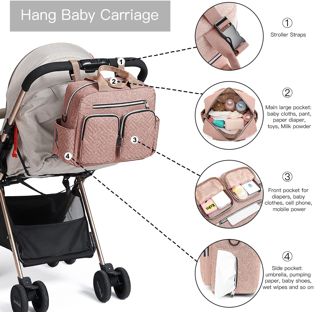 Thumbnail 3 de Kono Baby Changing Bag: Multifunction Nappy Bag with Insulated Pockets and Pram Straps