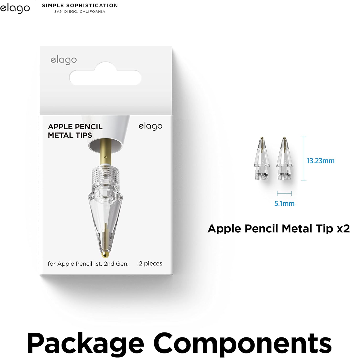 Thumbnail 6 de elago 2 packs de pointes de crayon en métal de remplacement pour Apple Pencil Pro / 1re-2e génération / USB-C
