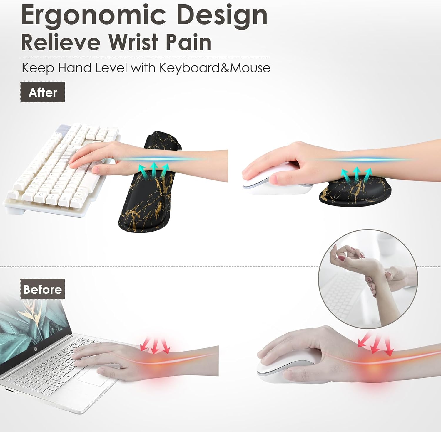 Thumbnail 4 de Gimars Handballenauflage 3 cm Gelpad für Tastatur 📎