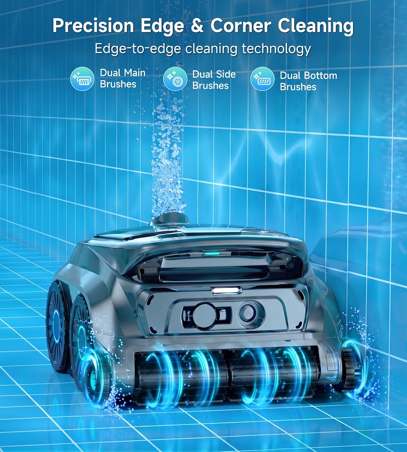Thumbnail 5 de WYBOT Cordless Robotic Pool Vacuum (2026 NEW) with Six-Roller Brush — Edge-to-Edge Cleaning for Inground & Above Ground Pools
