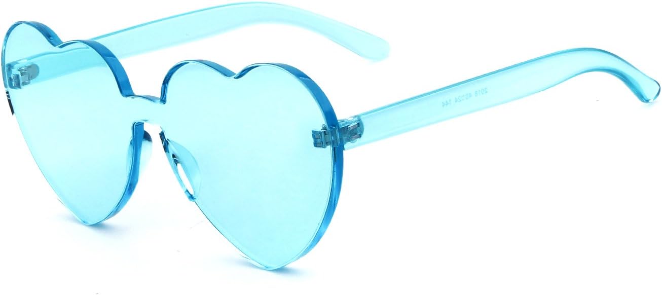 Thumbnail 2 de ADEWU Lunettes de soleil sans monture en forme de cœur – Lunettes candy color pour filles