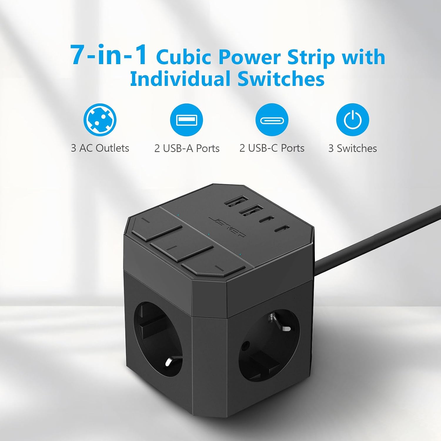 Detalle 2 de JSVER Multiprise Cube USB C 3680W 16A