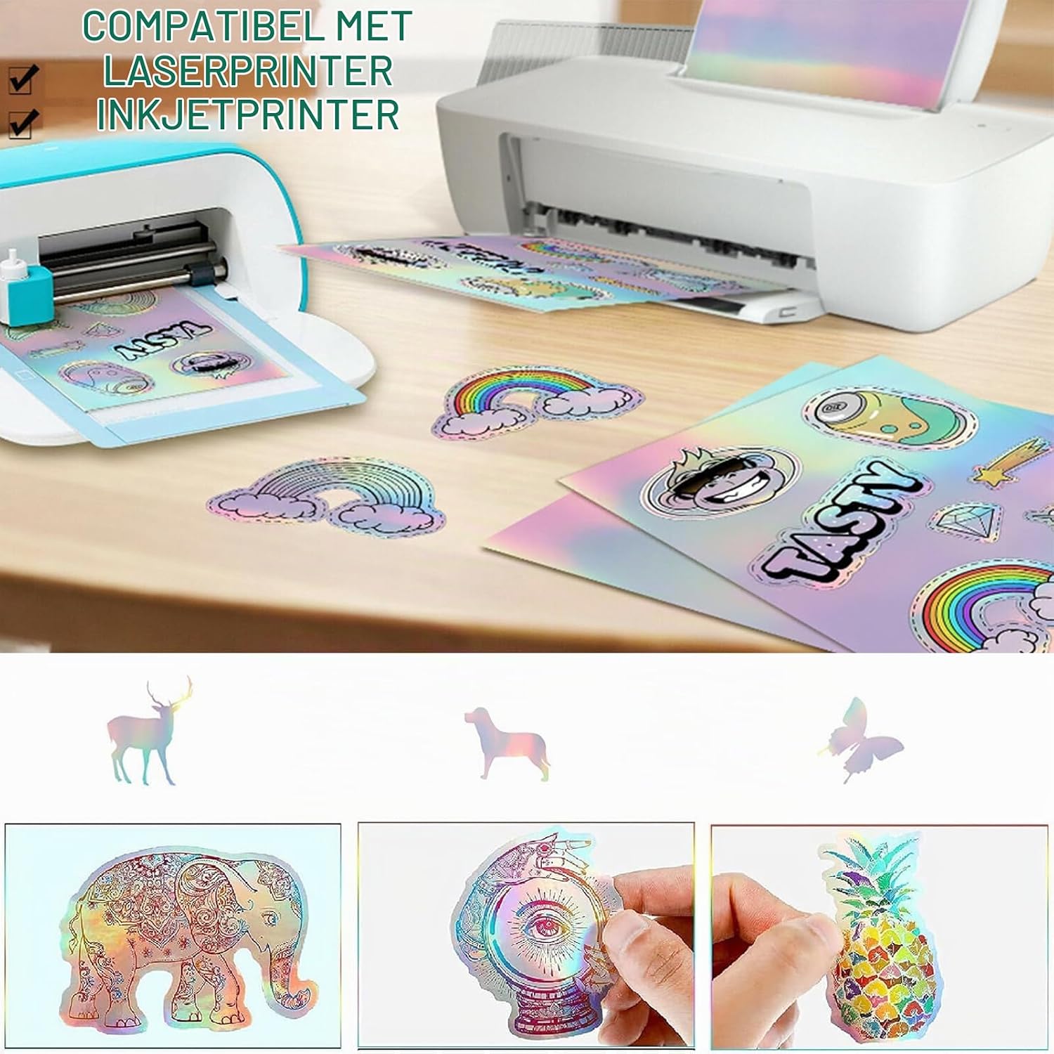 Detalle de TOJUNE PVSP01 printbaar vinyl stickerpapier A4, waterbestendig, voor inkjet en laser