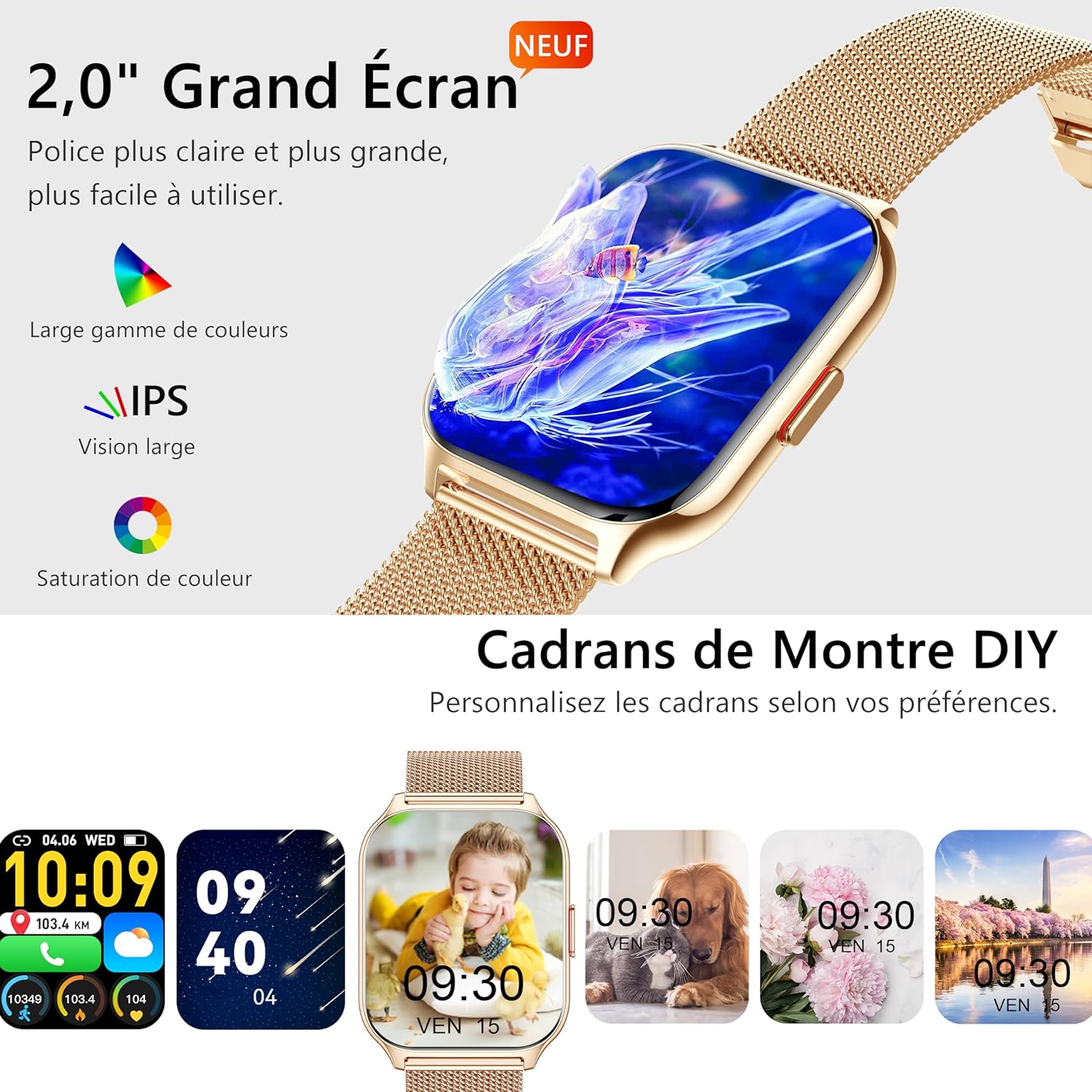 Thumbnail 1 de ZOSKVEE Montre Connectée P95: Écran 2,0'', Suivi Santé et 100+ Modes Sportifs