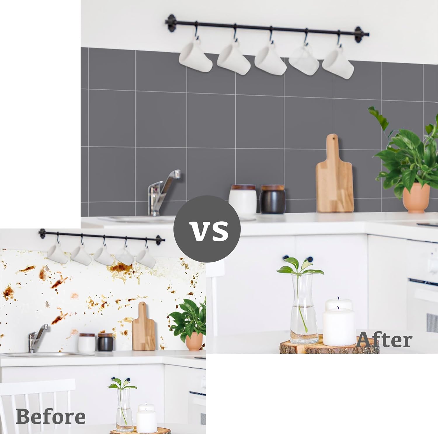 Thumbnail 4 de Hode 50 Adesivi per Piastrelle 15x15 cm Grigio Puro: rinnova cucina e bagno in modo facile e resistente