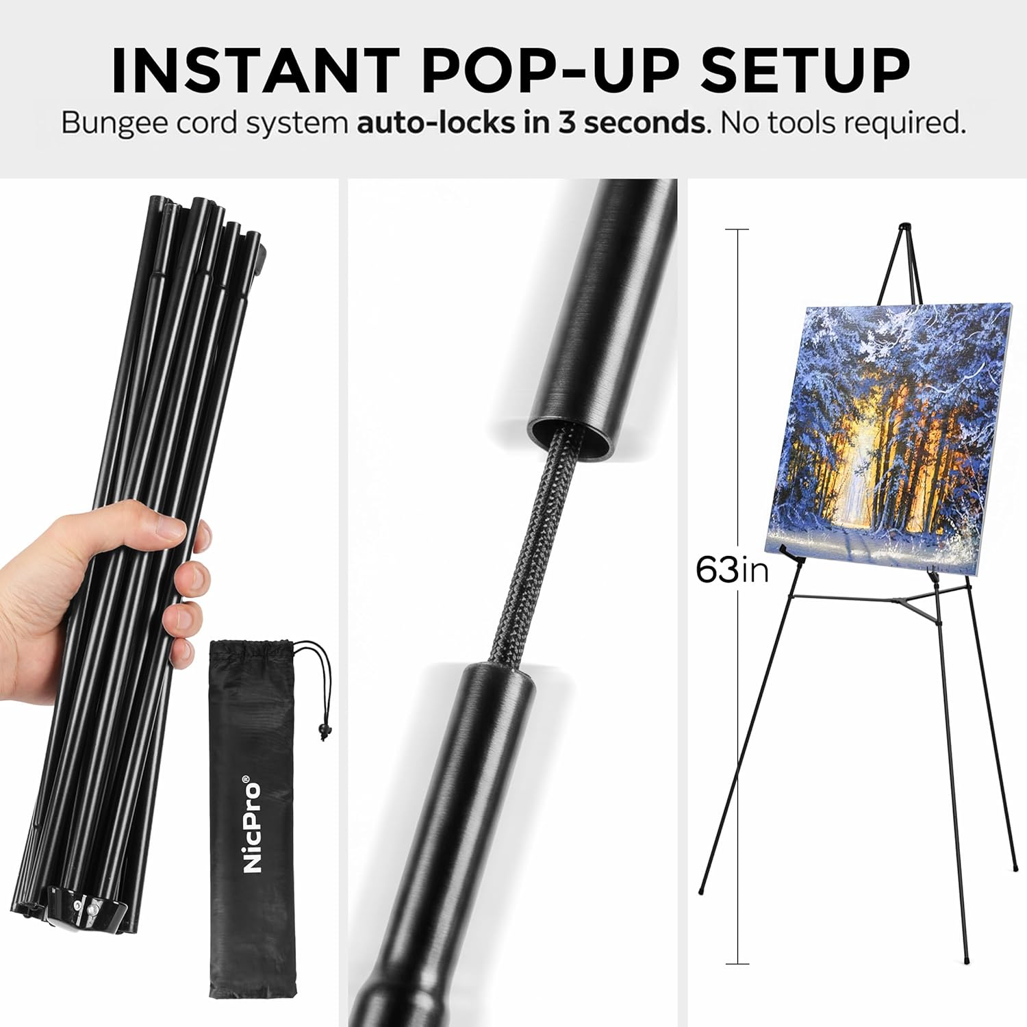 Detalle de Nicpro Sign Easel Stand, 63 Inches