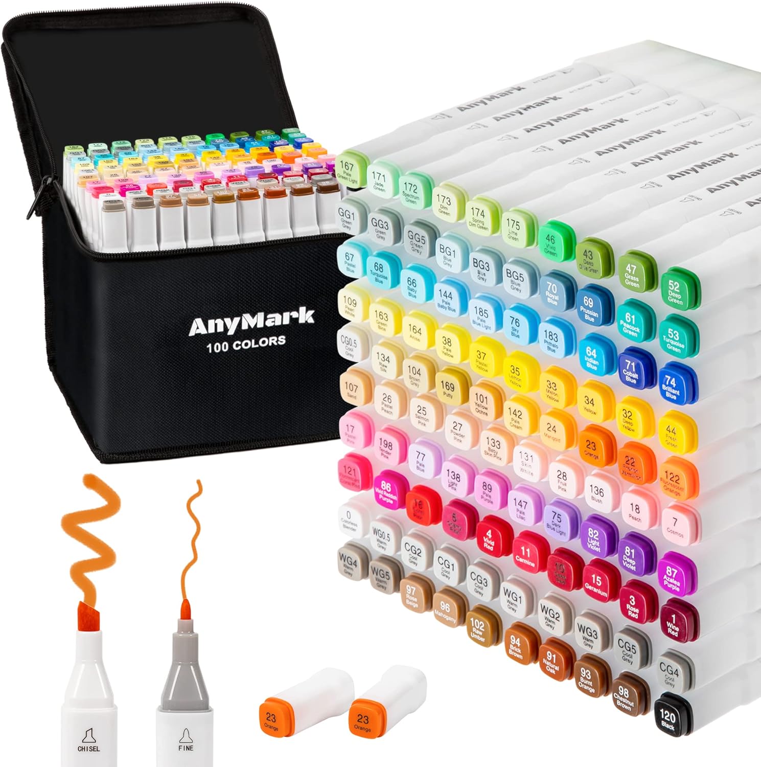 Thumbnail 6 de AnyMark Feutres alcool 60 couleurs: ensemble double pointe pour dessin et coloriage