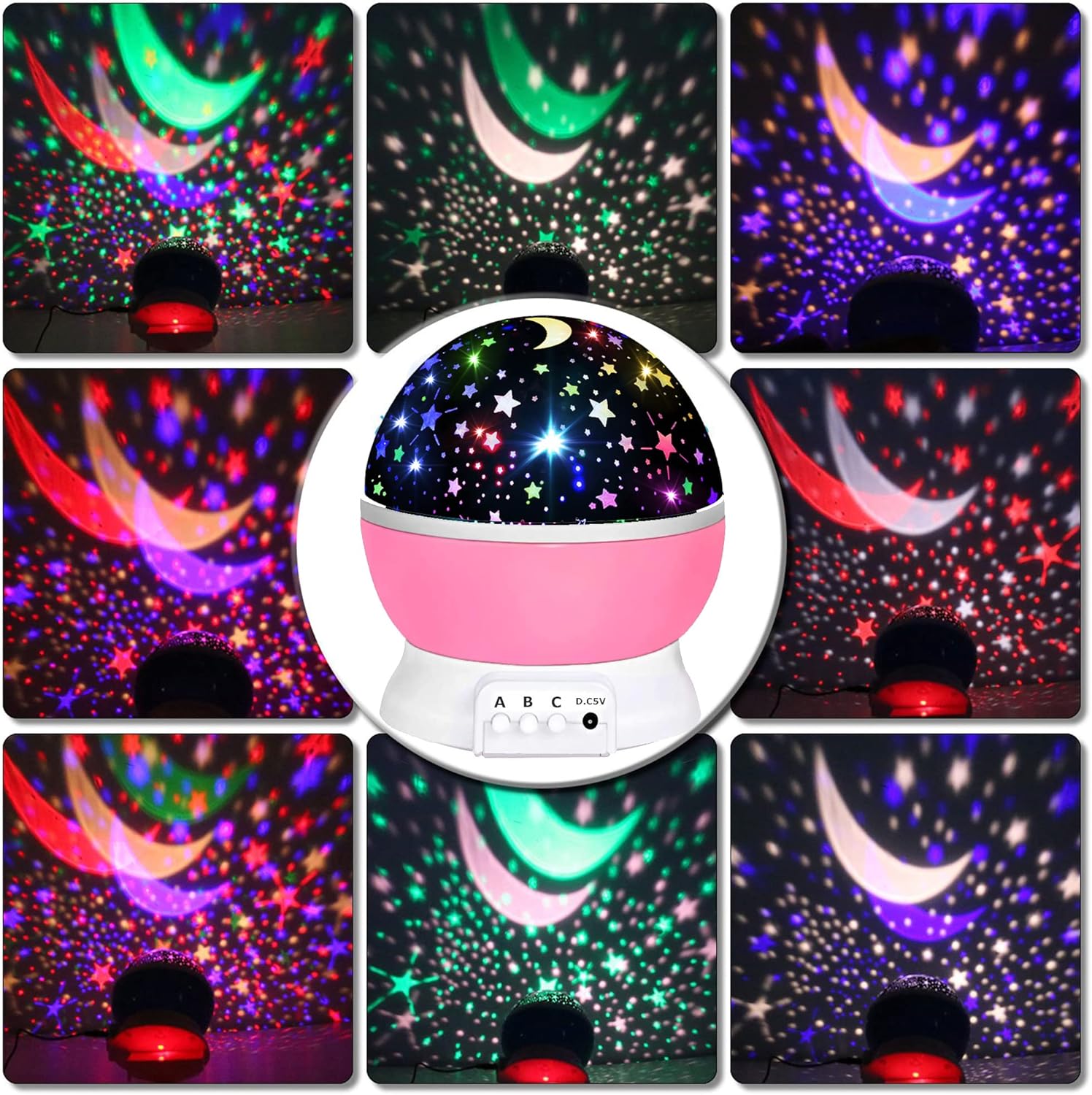 Detalle de Girls Toys Star Night Light Projector (3–10 years) with 360° rotation and starry sensory lights