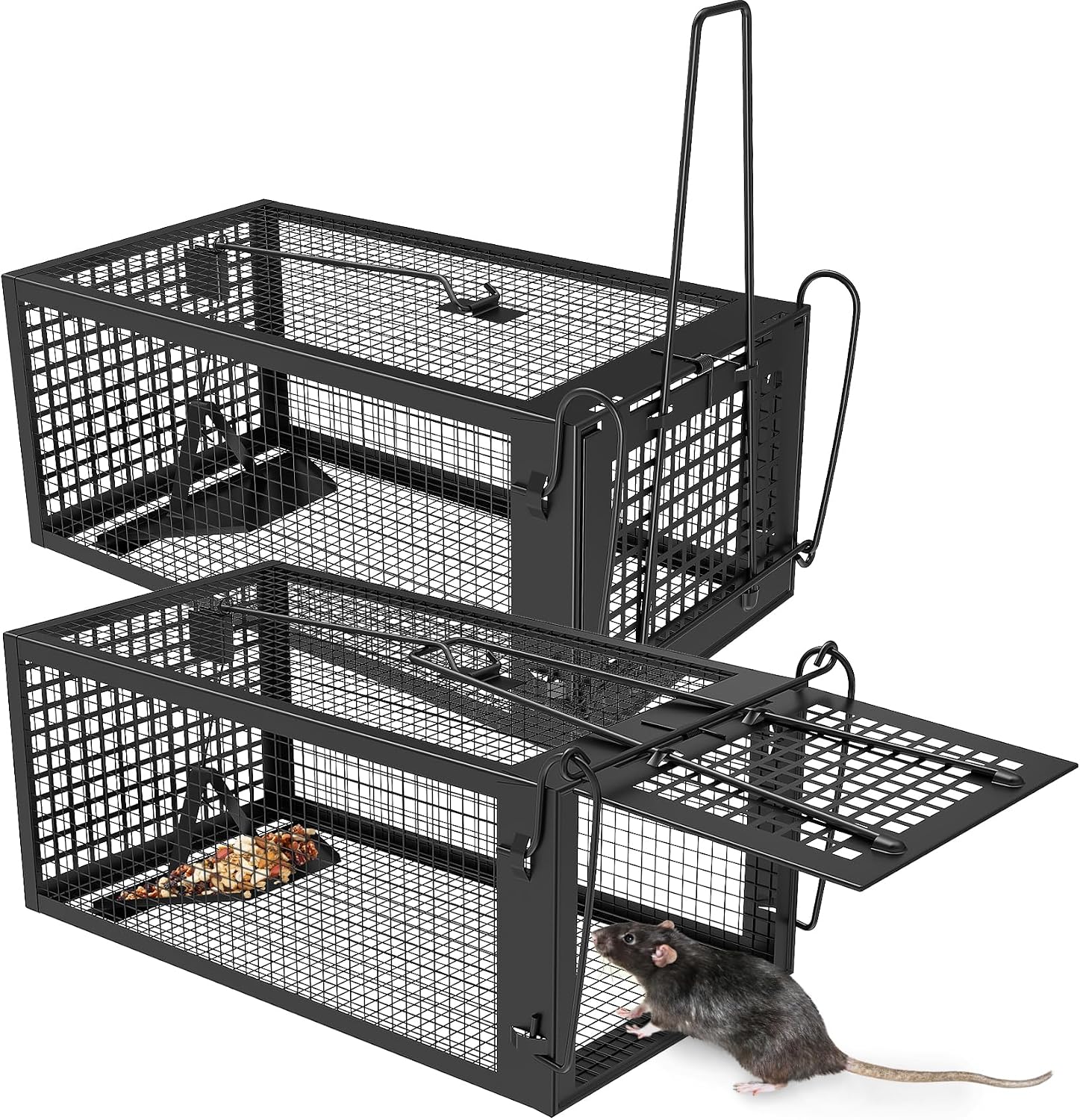 Detalle de Wanqueen 01 Humane Live Rodent Traps, 2-Pack Galvanized Iron