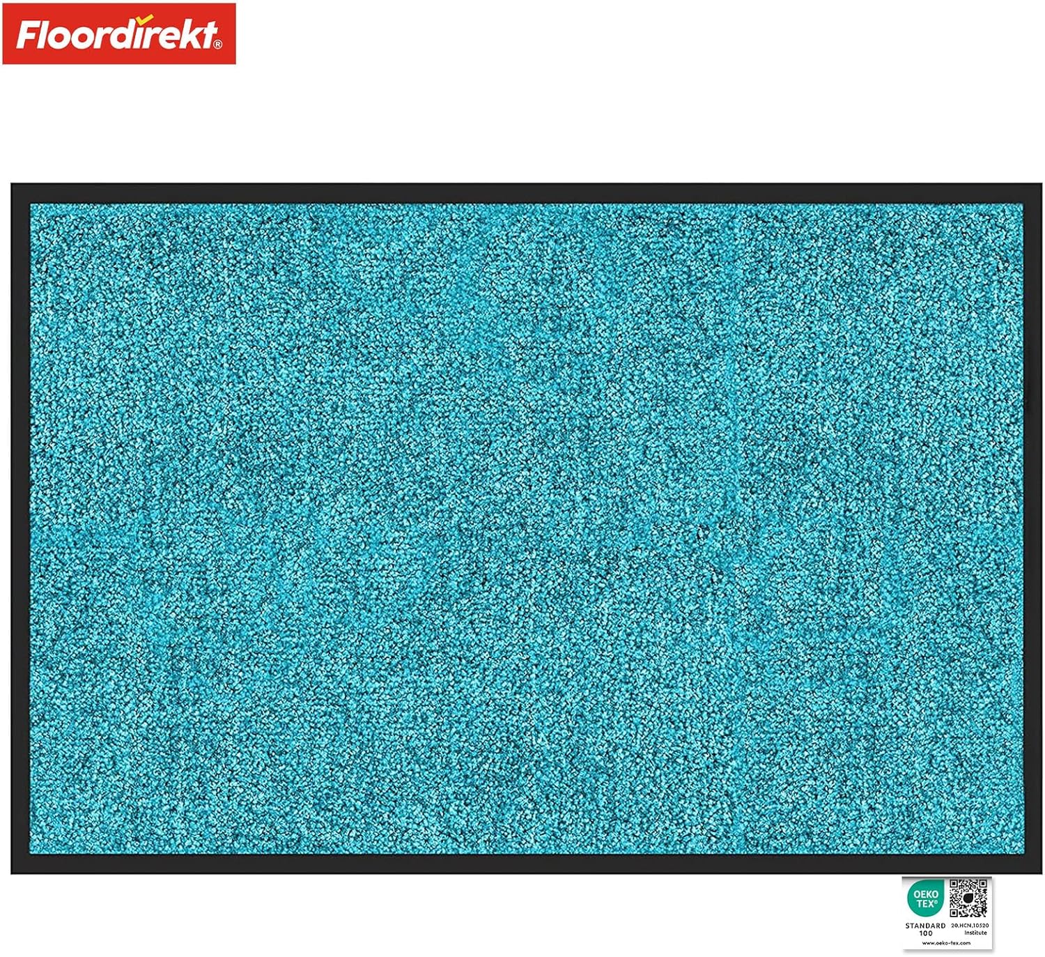Detalle de Floordirekt Rhine Schmutzfangmatte – waschbar, rutschfest und langlebig (Türkis, 120 × 300 cm)