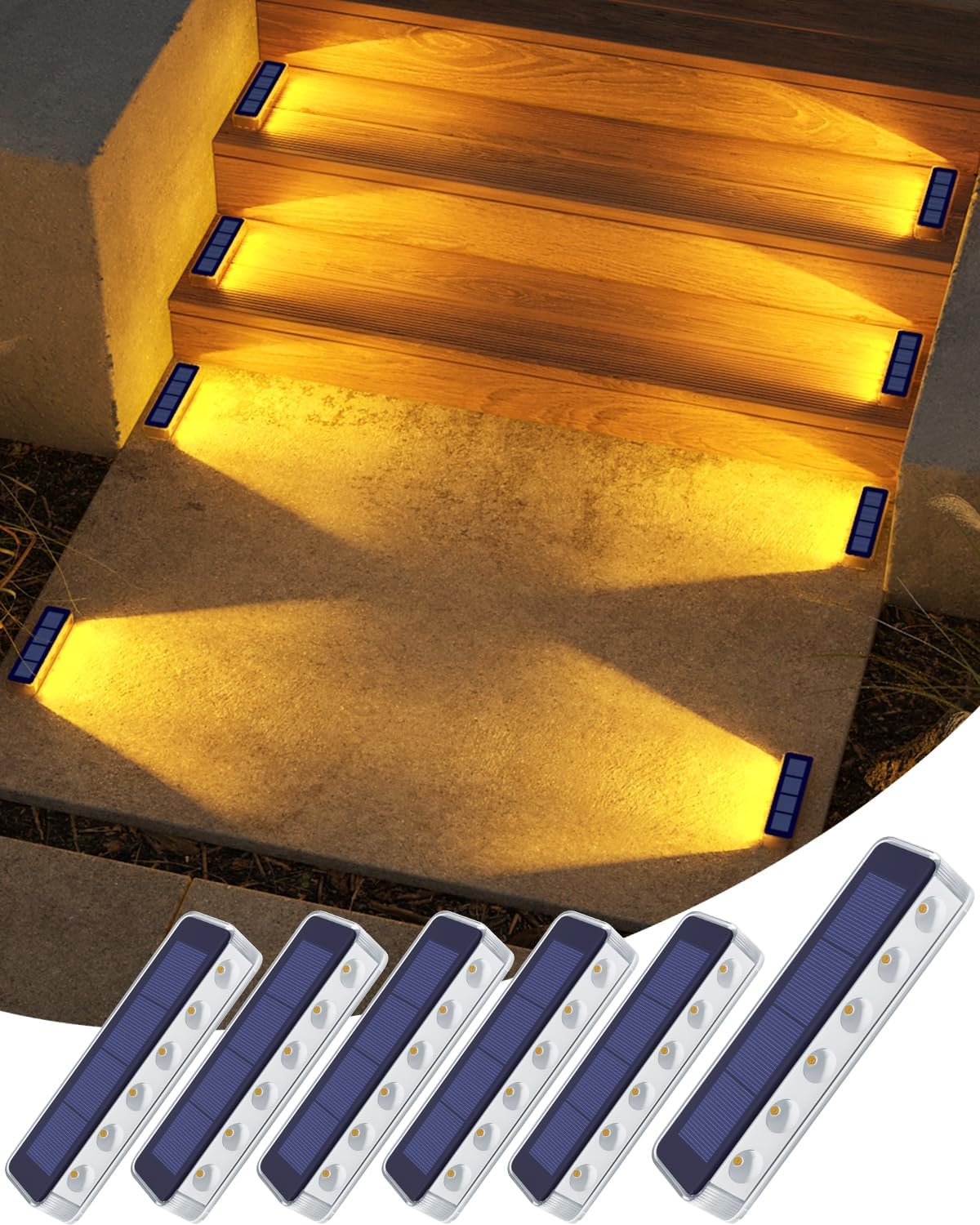 Detalle de DetarZinLED Luci Solari da Esterno per Giardino e Scale, set da 6 pezzi, IP68