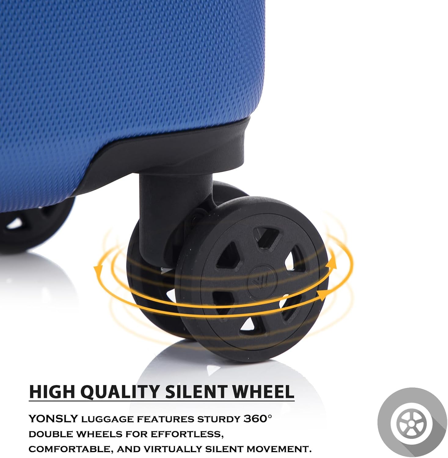 Thumbnail 3 de YONSLY Trolley Koffer Suitcase XL – Hartschalenreisekoffer mit 360° Rollen und Zahlenschloss (Saphirblau)
