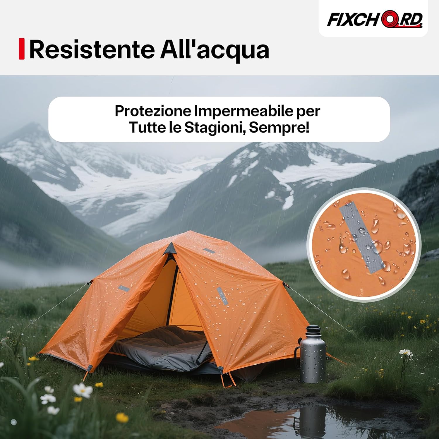 Thumbnail 3 de FIXCHORD nastro adesivo in tessuto 25 mm × 50 m (impermeabile, argento) per riparare e sigillare