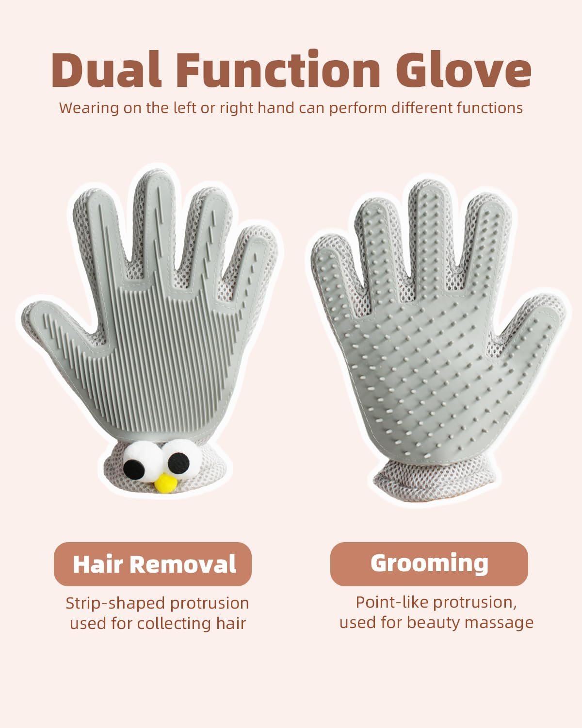 Detalle de ETIALURE 2 in 1 Pet Hair Removal Glove: Dual Grooming System for Pets and Home