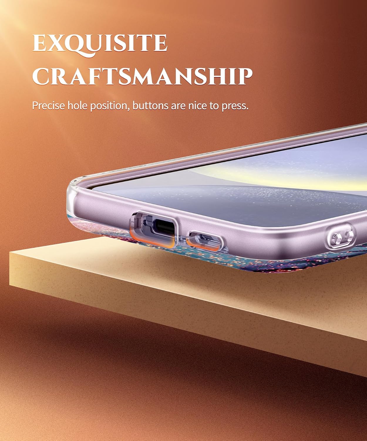 Thumbnail 6 de GVIEWIN Marble Case with Slide Camera Cover for Samsung Galaxy S24 (6.2") – Purple Dreamland River
