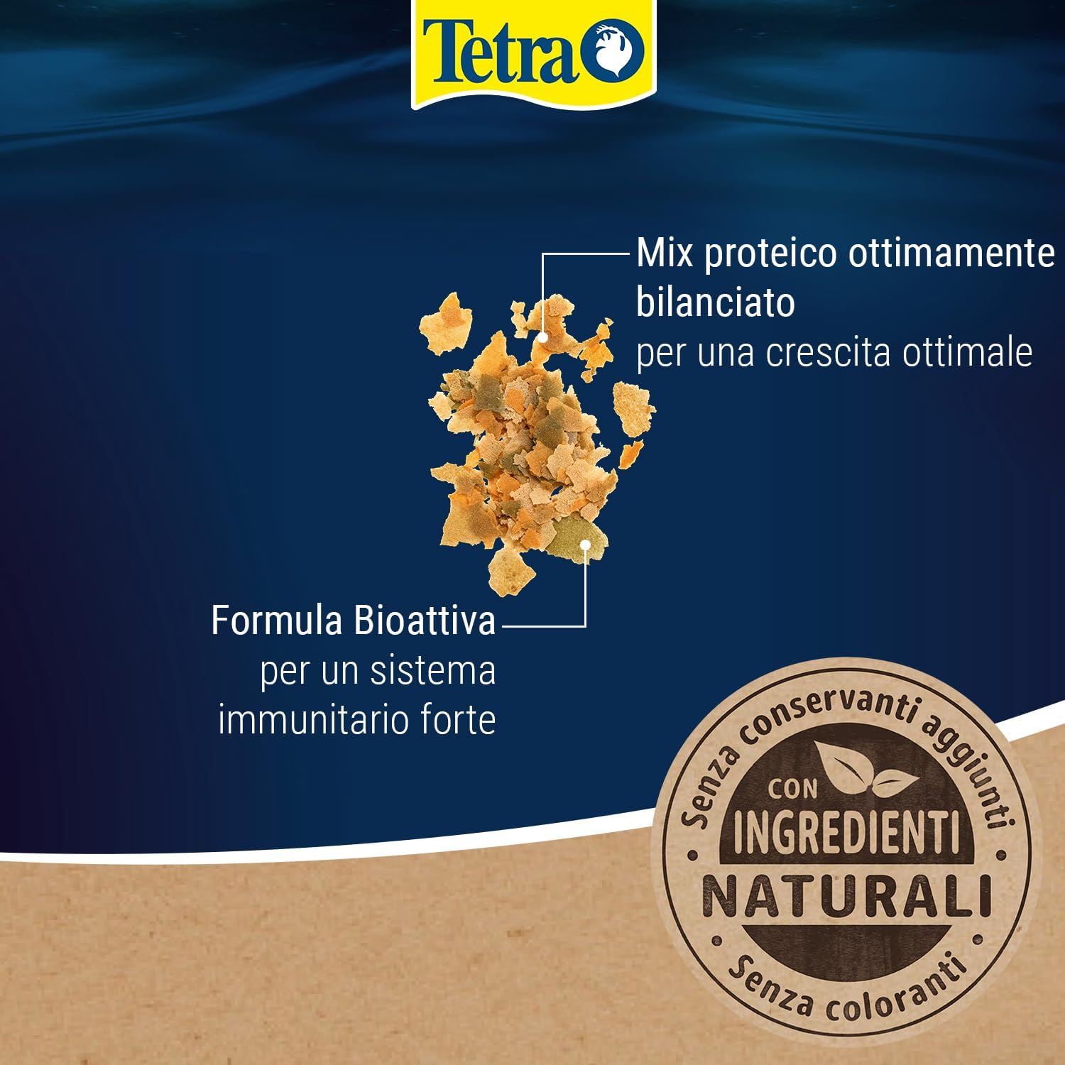 Detalle de TetraMin XL Flakes: mangime in fiocchi per pesci ornamentali di grandi dimensioni