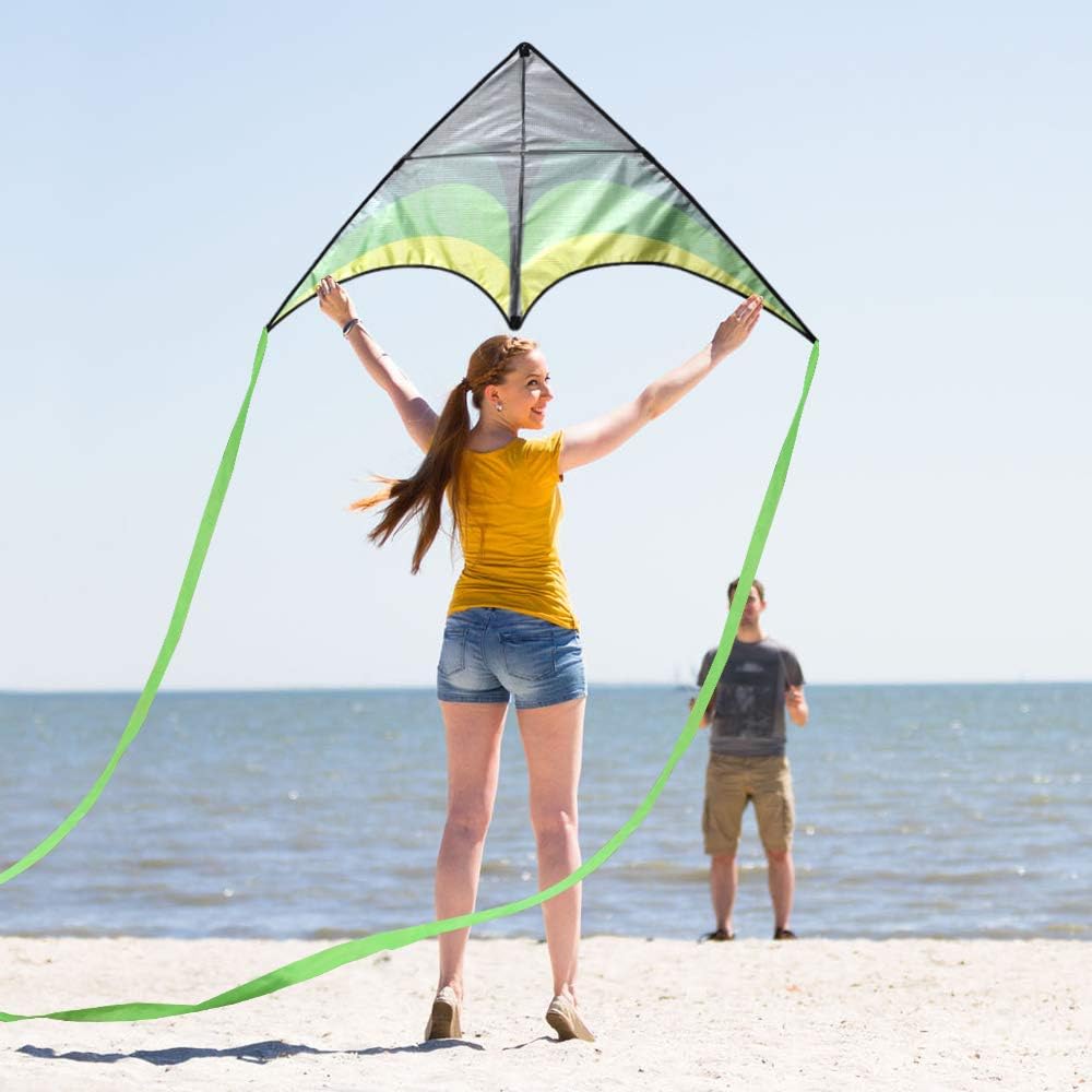 Detalle de Mint's Colorful Life Delta Kite: Easy, Family-Friendly Fun for Beach Days
