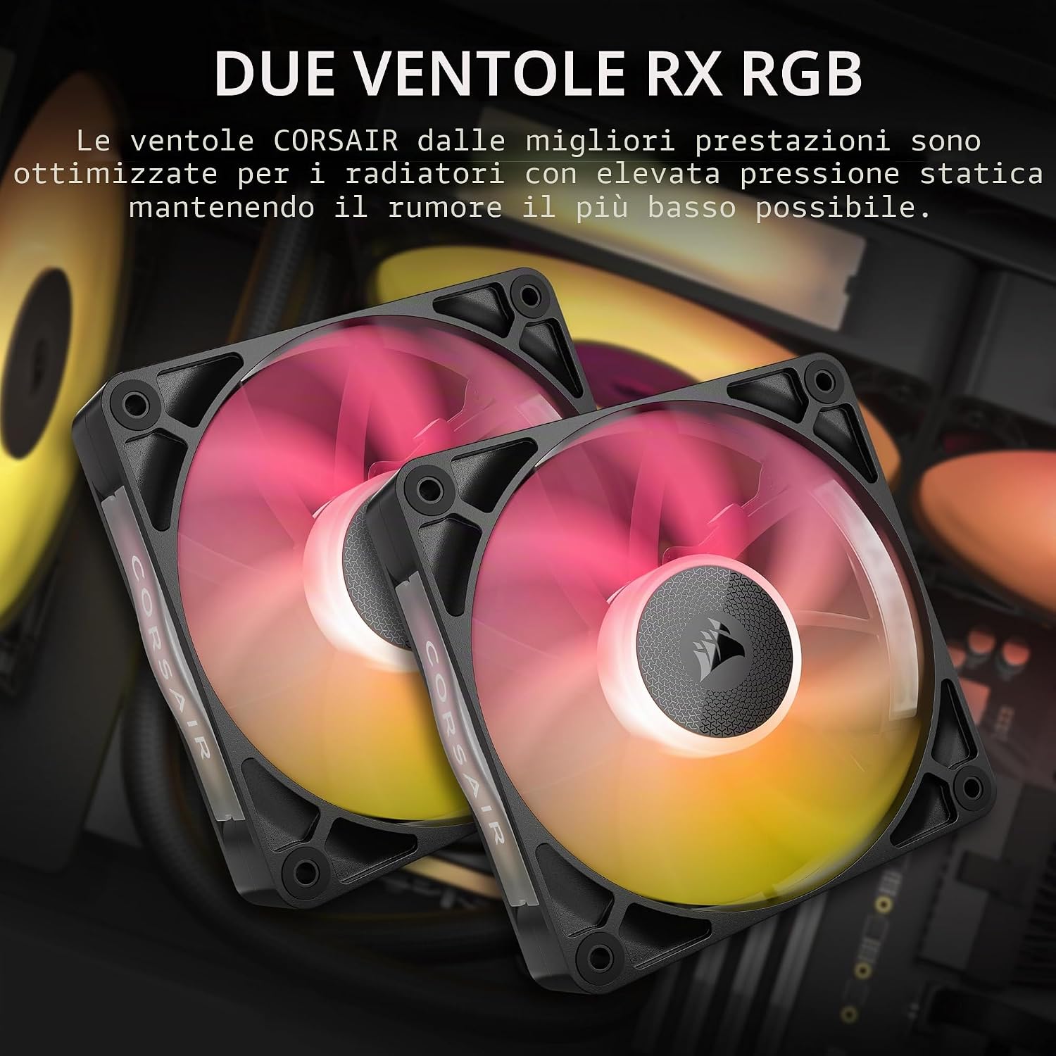 Detalle de CORSAIR iCUE LINK TITAN 240 RX RGB AIO da 240 mm con Hub iCUE LINK e 2 ventole RX RGB (compatibile Intel LGA 1851/1700, AMD AM5/AM4) – Nero