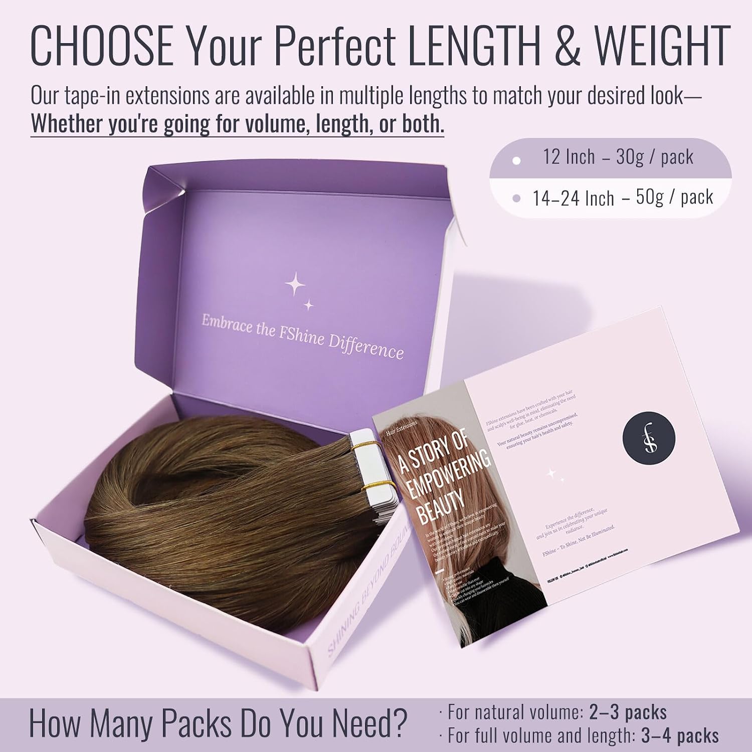 Detalle de Fshine Extensions Echthaar Tape in Mittelbraun (30 cm) – 20 Stück selbstklebende Tape-Extensions