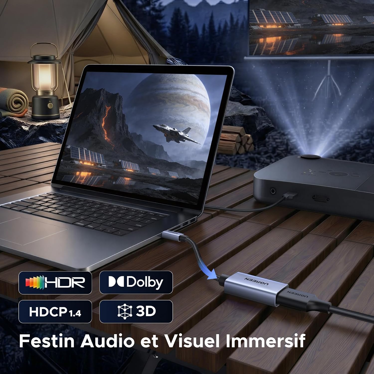 Detalle de UGREEN Mini DisplayPort-naar-HDMI-adapter, 4K@30Hz en 20 cm