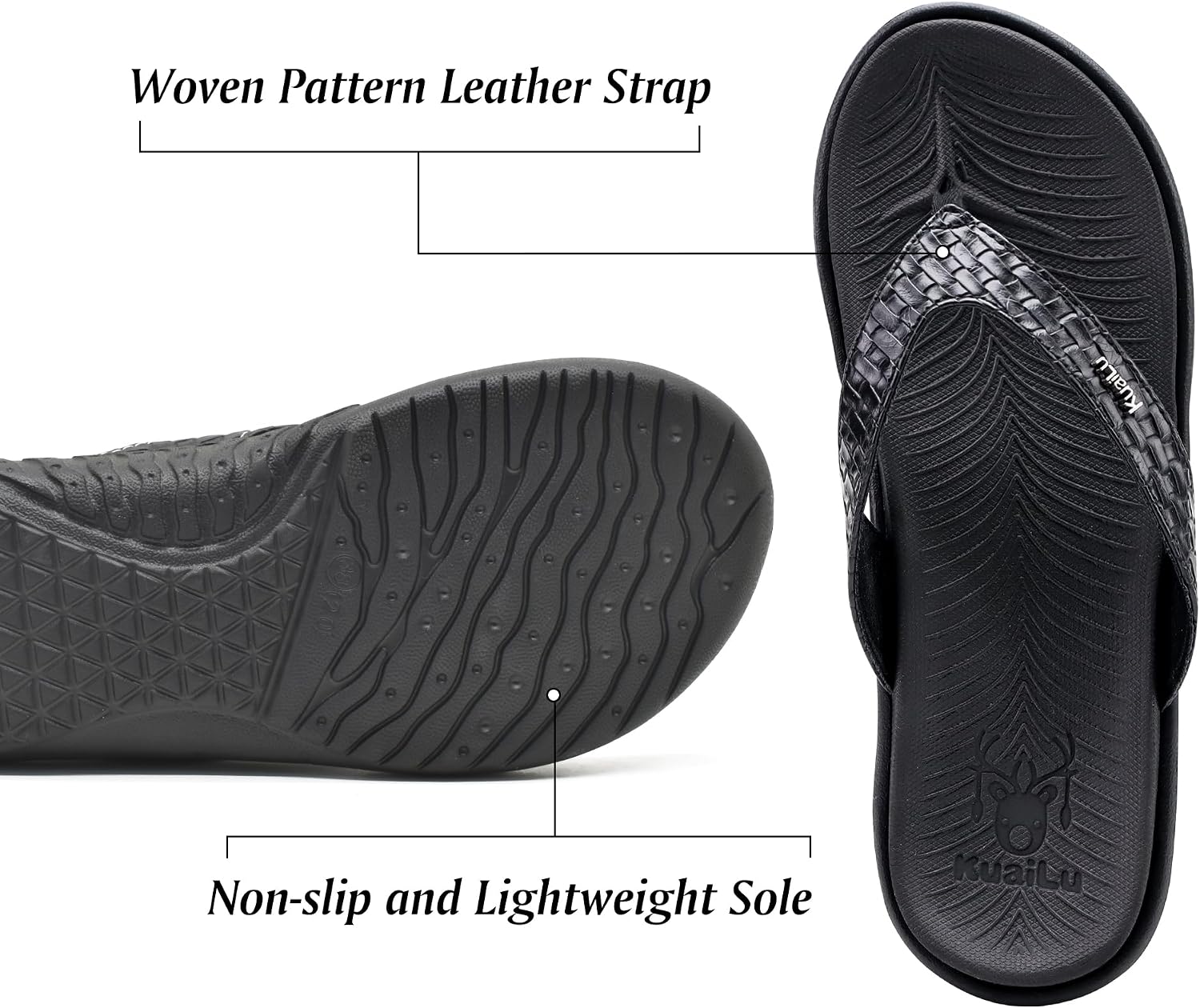 Detalle de KuaiLu Women's Flip Flops with Arch Support and Cushioned Insole