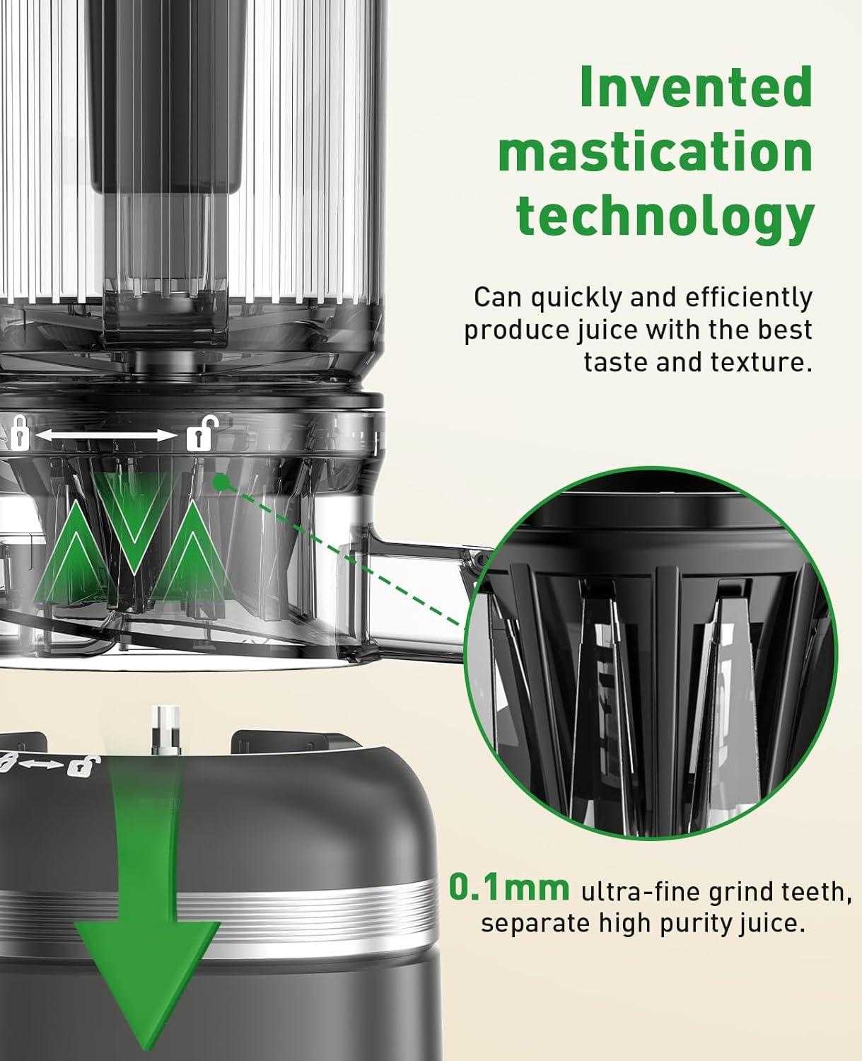 Detalle 2 de GlowWise Cold Press Juicer 4.3in 🧃