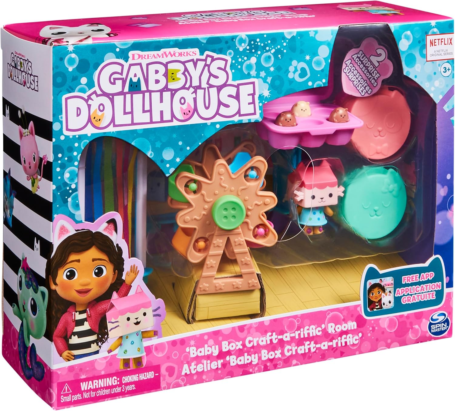 Detalle 2 de Gabby's Dollhouse Stanza Baby Box Craft-a-riffic: scatola, accessori e sorpresa per i bambini dagli 3 anni