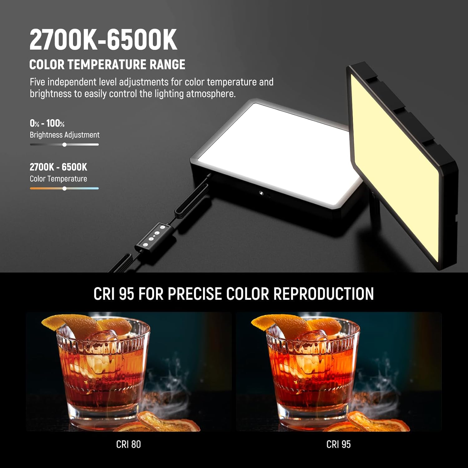 Thumbnail 3 de NEEWER BASICS BP300 2-Pack Bi-Colour LED Video Light Panels with Stands & Phone Holders