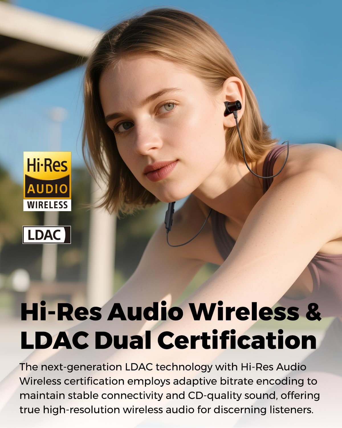 Detalle 2 de SOUNDPEATS Neckband Headphones, Q40 HD
