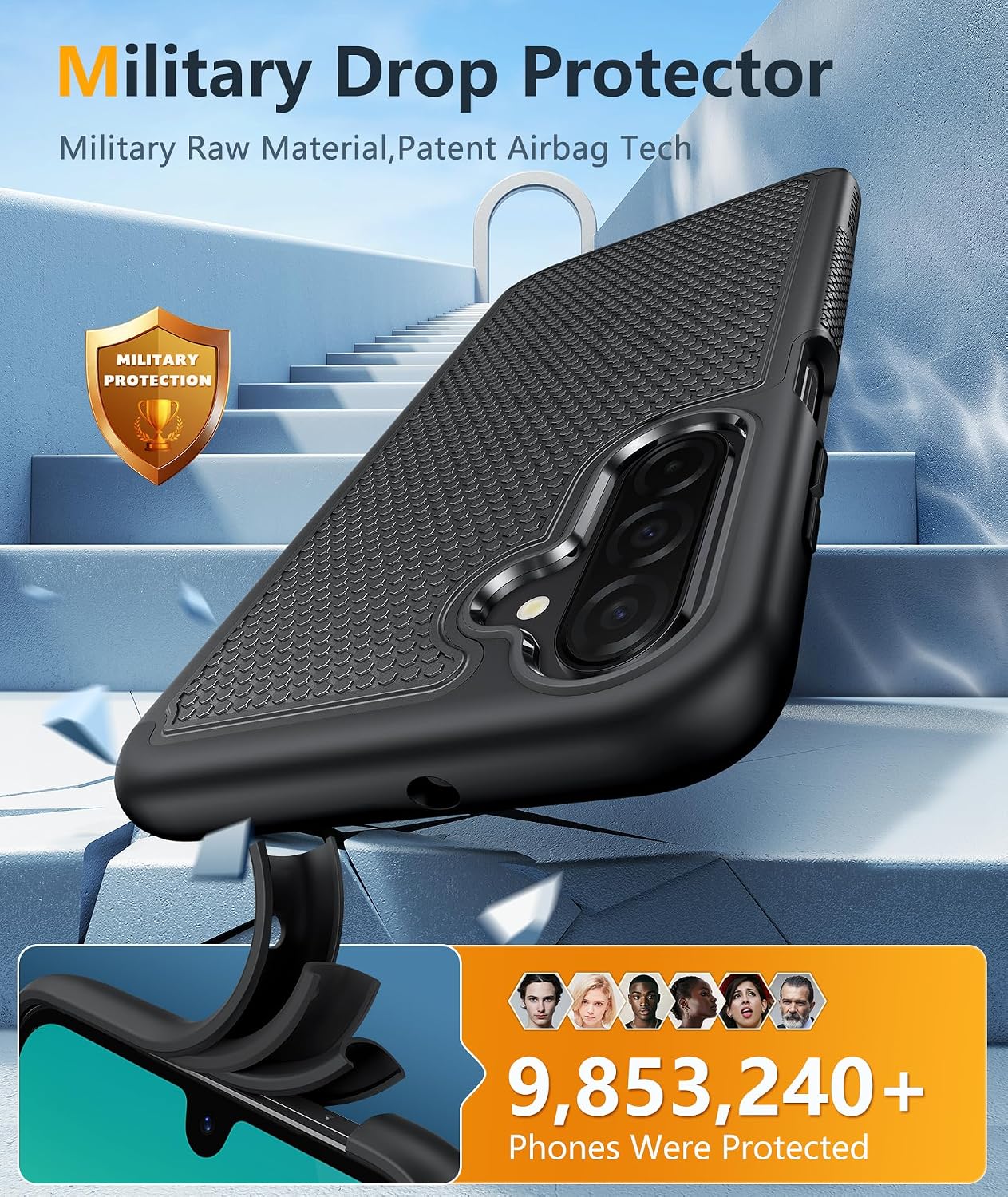 Detalle 2 de FNTCASE Dual-Layer Protective Case for Samsung Galaxy A26 5G (6.7 inch, Black) with Shockproof Bumper