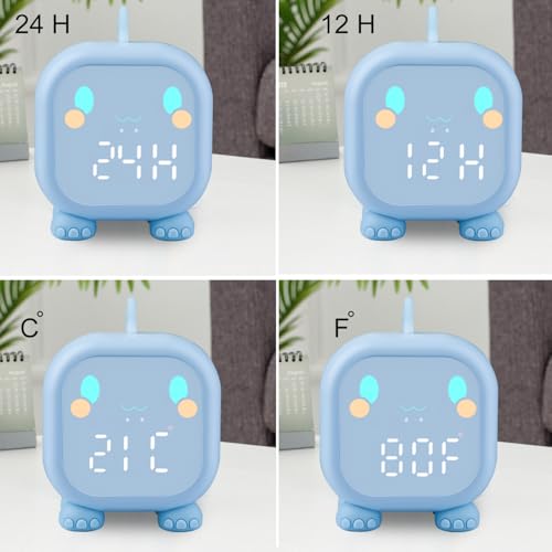 Detalle 2 de Ayybboo Réveil Lumineux pour Enfants, horloge numérique LED avec veilleuse 🕰