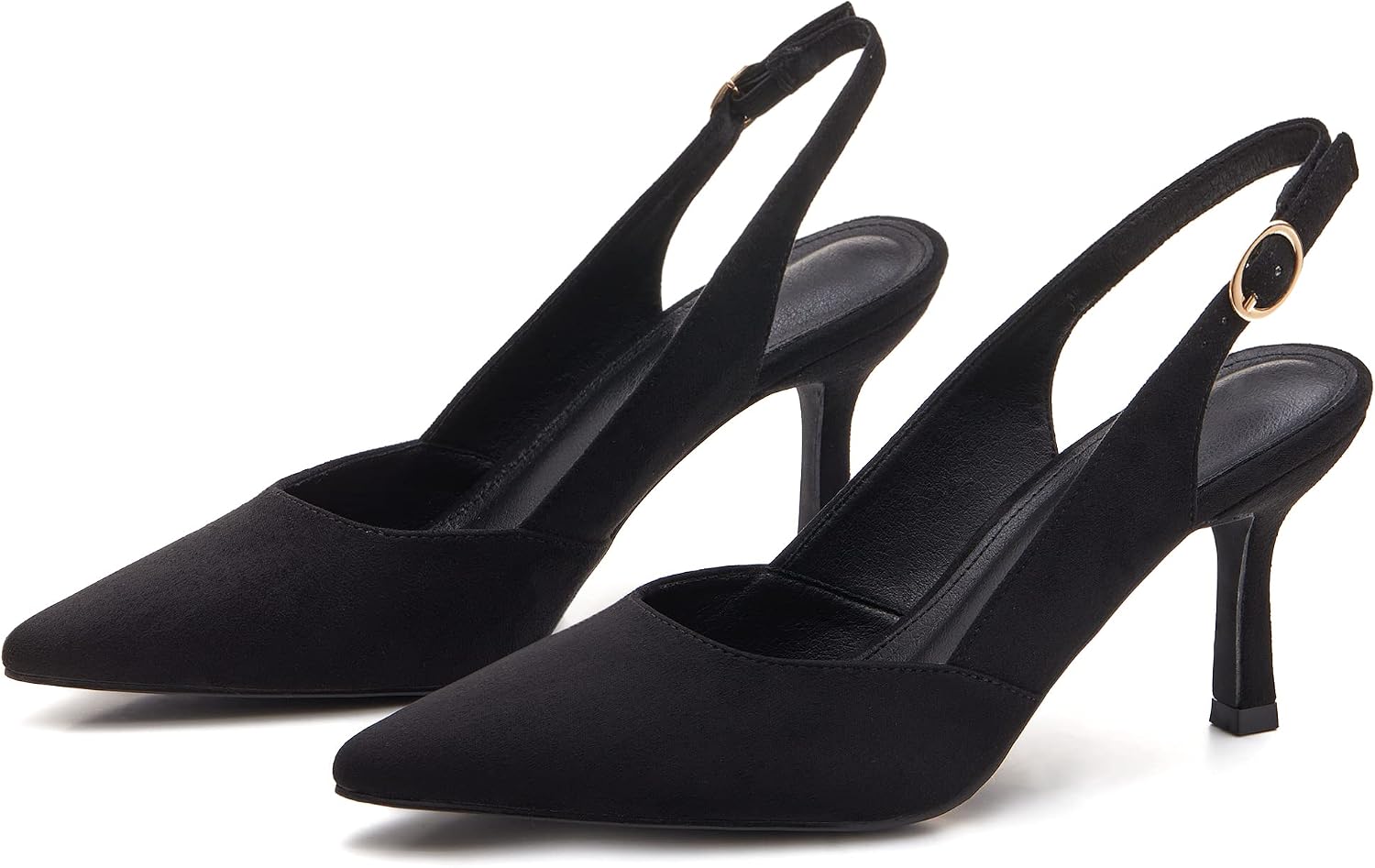 Detalle 2 de Coutgo Women's Slingback Kitten Heels Suede