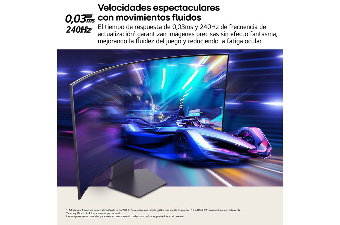 Detalle 1 de LG UltraGear 45GS95QE-B Monitor 45" WQHD 240 Hz