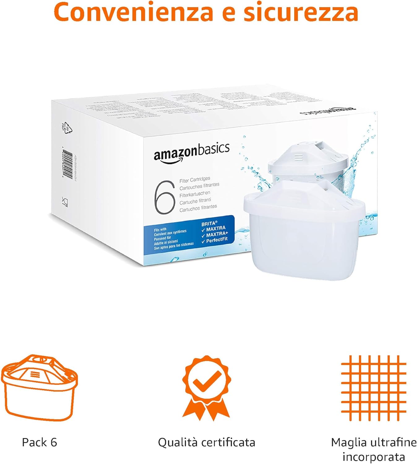 Thumbnail 2 de Amazon Basics Filtri per acqua compatibili BRITA – confezione da 6 unità