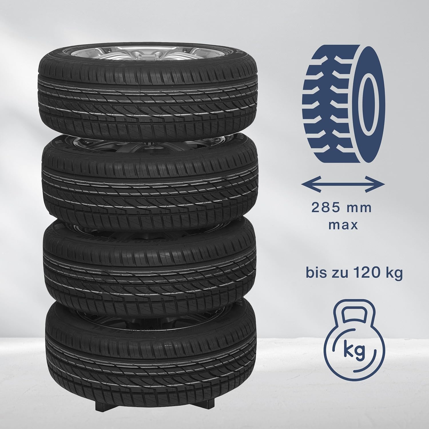 Thumbnail 3 de cartrend Reifenständer XL Max – Tragkraft 120 kg, für Felgen und Reifen bis 285 mm, schwarz