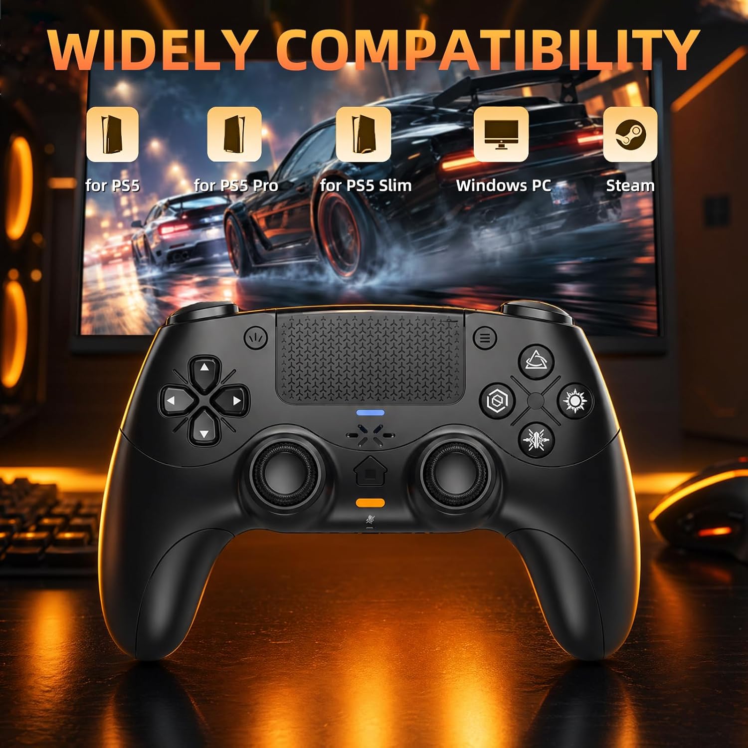 Thumbnail 1 de Nonbliep for PS5 Controller with Dynamic Response Triggers – Wireless, Quad-Motor Haptic, 2000mAh