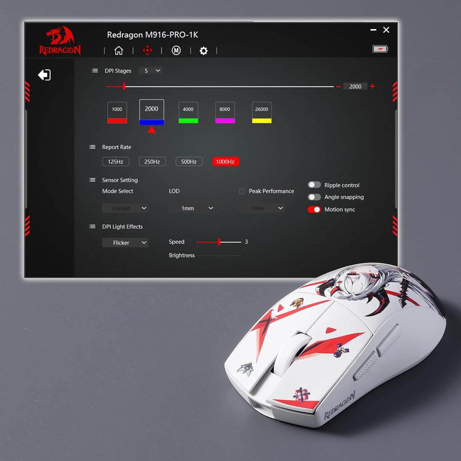 Thumbnail 6 de Redragon M916AK PRO 3-Mode Anime gaming mouse with ergonomic natural grip