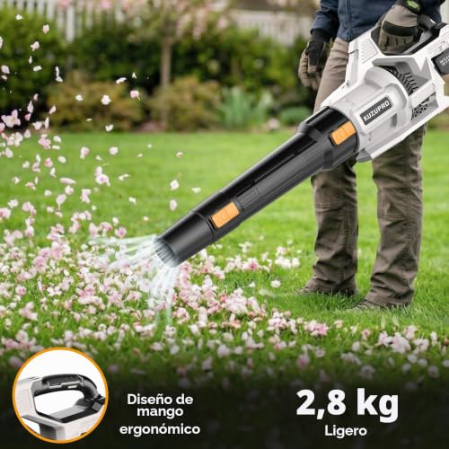 Detalle de Soplador de Hojas a Batería KUZUPRO 21 V con 2 Baterías de 4,0 Ah
