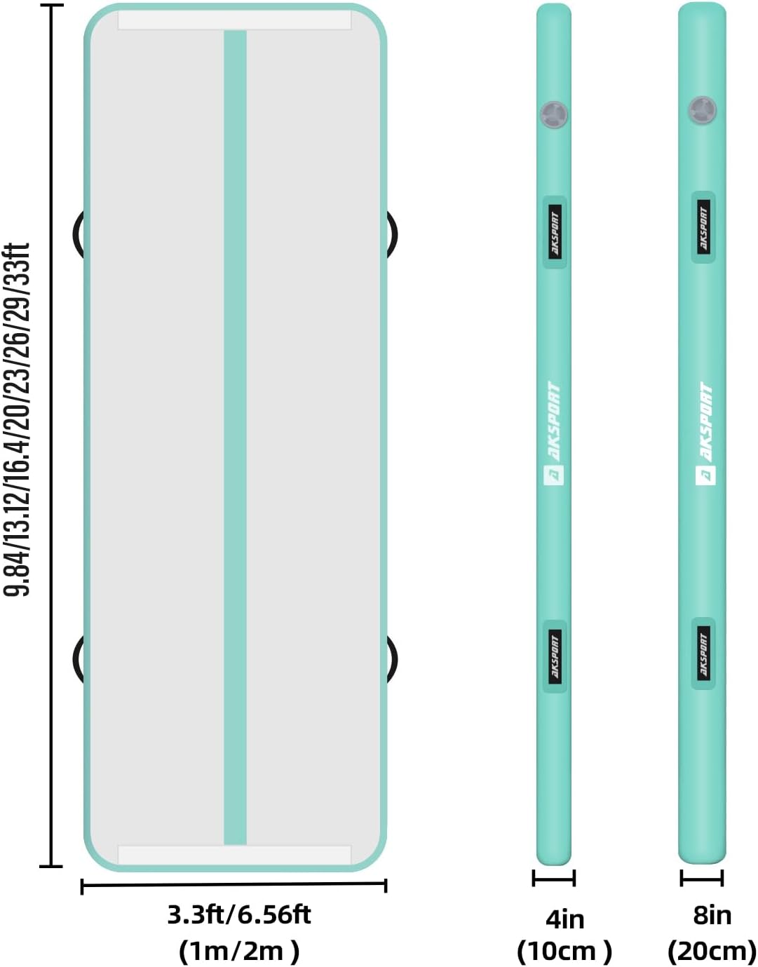 Thumbnail 1 de AKSPORT Gymnastics Air Mat Inflatable Tumble Track with Air Pump (Connectable Floor Mat for Home, Gym, Training)