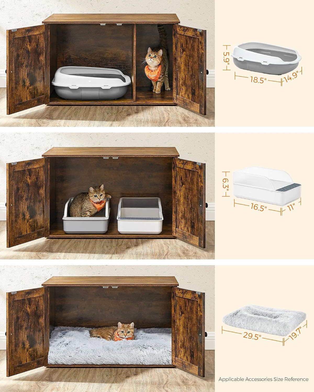 Thumbnail 6 de Feandrea Cat Litter Box Enclosure 31.5 x 20.9 x 19.7 Inches