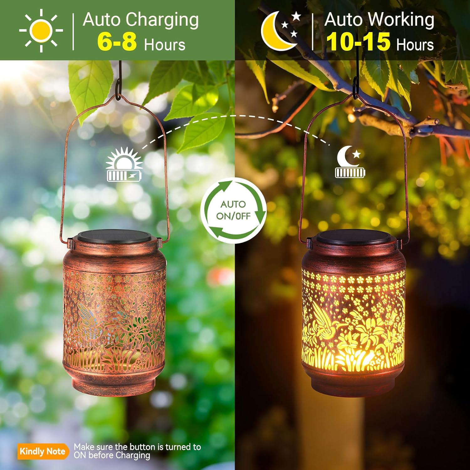 Thumbnail 2 de BUCASA 2 Pack Hummingbird Solar Lanterns
